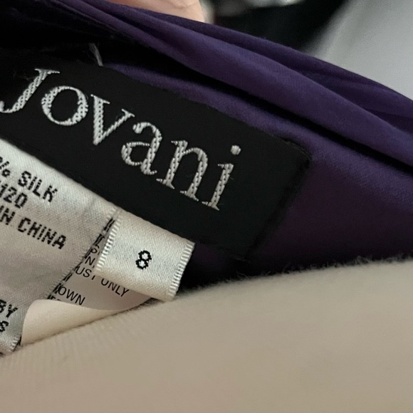 JOVANI PURPLE SILK FORMAL LONG DRESS GOWN BEADED NECKLINE 8 - Picture 11 of 11